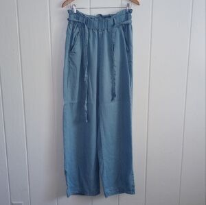 Lightweight Denim Chambray Flowy Pants